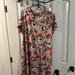 Floral Print Dress in Pink and White